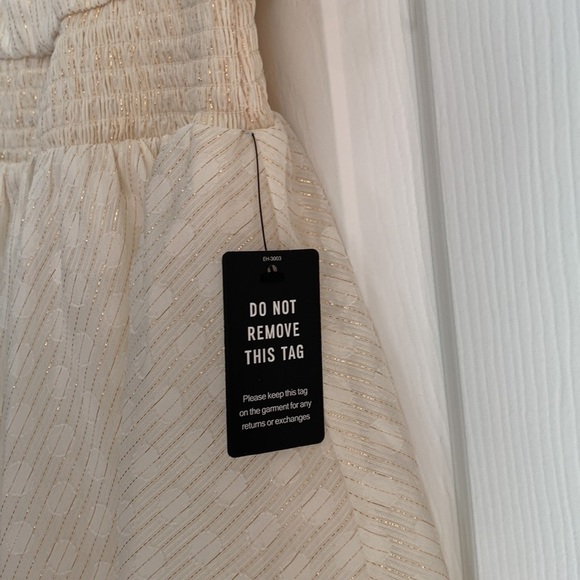 EXPRESS IVORY/ GOLD SLEEVELESS DRESS Size S - Picture 7 of 12